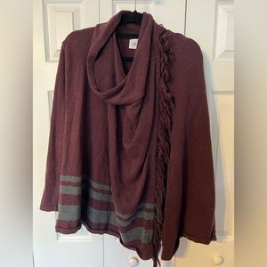 cabi Cowlneck Asymmetrical Sweater Wrap - size M